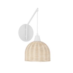 Nova Luce Fado - applique murale - Ø 20,5 x 40 cm - rotin naturel