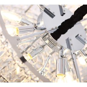 Maxlight Puccini - lampe suspendue - Ø 40 x 120 cm - chrome et noir