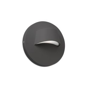 Faro Brow - applique murale - Ø 12 x 7 cm - 3W LED inclus - IP44 - gris foncé