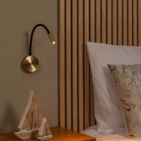 Lucide Asja - applique murale rechargeable - Ø 8,5 x 42,1 cm - 3W dimmable LED inclus - gold