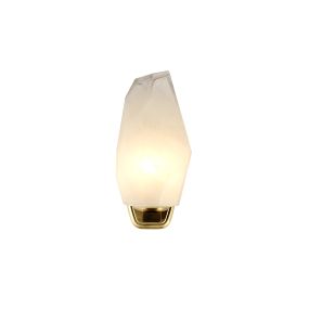 Searchlight Rocky - applique murale - 11 x 22 cm - IP44 - laiton satiné et blanc