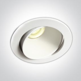 ONE Light COB Outdoor/Bathroom Range - spot encastré 1L - Ø 10,6 x 8,4 cm - 8W dimmable LED inclus - IP54 - blanc