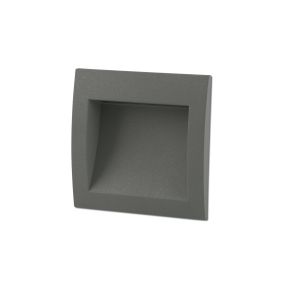 Faro Sedna - applique encastrée - 9 x 7 x 9 cm - 1W LED inclus - IP65 - gris foncé