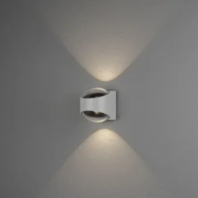 Konstsmide Bitonto - applique murale extérieure - 10,5 x 12 x 12 cm - 2x 5,5W LED inclus - IP54 - blanc