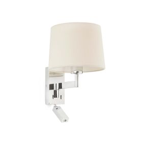Faro Artis - applique murale avec interrupteur - 21,5 x 19 x 16 cm - 1W LED inclus - beige et chrome