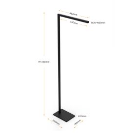 ETH Sem - lampe sur pied - 45 x 18 x 140 cm - LED dimmable 10W incl. - noir
