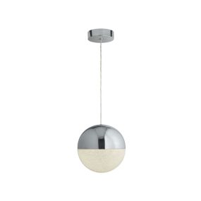 Searchlight Marbles - lampe suspendue - Ø 25 x 150 cm - 18W LED dimmable inclus - chrome