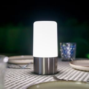 New Garden Maia - lampe de table rechargeable - Ø9 x 19 cm - 1W LED inclus - IP44 - gris