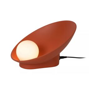 Lucide Raynell - lampe à poser - 23,5 x 26,2 x 15,3 cm - 6W LED dimmable inclus - terracotta