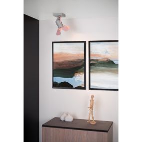 Lucide Picto - spot apparent 1L - 16 x 12,5 x 16 cm - rose et gris