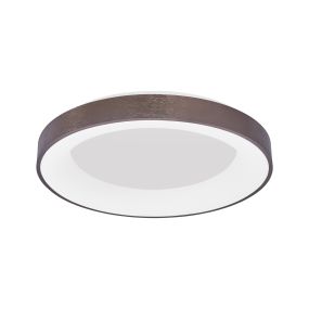 Nova Luce Rando Thin - plafonnier - Ø 60 x 9 cm - 50W LED dimmable inclus - café brossé