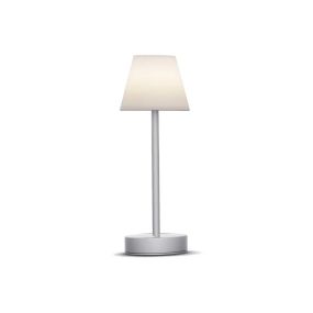 New Garden Lola Slim 30 - lampe de table rechargeable avec variateur tactile - Ø 11 x 32 cm - 1,9W LED dimmable inclus - IP44 - gris - couleur de lumière blanche