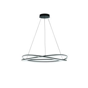 Nova Luce Ofelia - lampe suspendue avec télécommande - Ø 95 x 150 cm - 68W dimmable LED inclus - noir sablé
