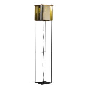 ETH Cube - lampadaire - 30 x 30 x  160 cm - noir et or/argent
