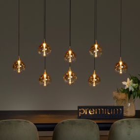 Lucide Gisela - lampe suspendue - 140 x 40 x 150 cm - 8 x 3,9W LED dimmable inclus - amber