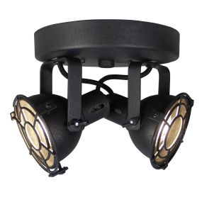 Brilliant Jesper - spot apparent 2L - Ø 20 x 15 cm - 2 x 4W LED inclus - noir corindon