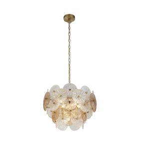 Searchlight Wagon - lampe suspendue - Ø 45 x 120 cm - bronze, transparent et ambre