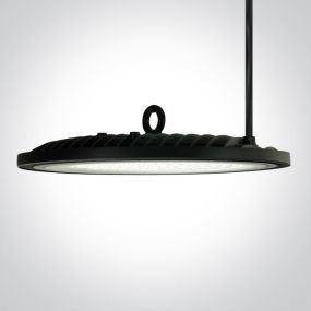 ONE Light Industrial UFO Range - lampe suspendue - Ø 30 x 7 cm - 150W LED inclus - IP65 - noir