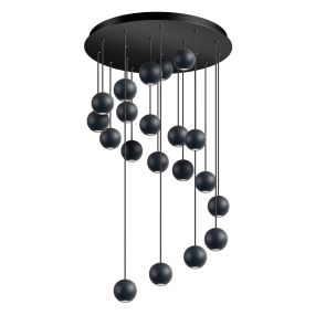 ETH Grace - lampe suspendue - Ø 50 x 400 cm - 20 x 4W LED inclus - noir