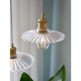 Nordlux Torina - lampe suspendue - Ø 20 x 210,5 cm - or et transparent