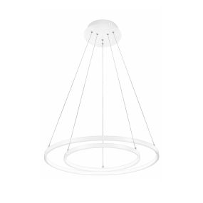 Nova Luce Dea - lampe suspendue - Ø 60 x 120 cm - 85W LED dimmable inclus - blanc mat