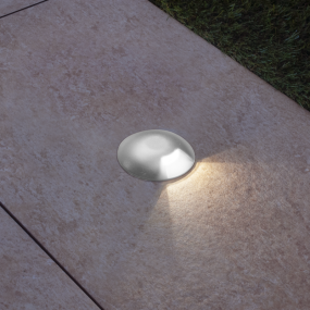 Century Italia Argo - spot au sol avec 1 fenêtre - Ø5,8 x 6,5 cm - 0,75W LED inclus - 3000K - IP67 - gris