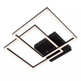 Lucide Arianne - plafonnier - 58 x 35,5 x 6,5 cm - 23W LED incl. - couleur de lumière réglable - noir