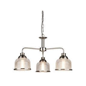 Searchlight Bistro II - lampe suspendue - Ø 56 x 88 cm - argent satiné