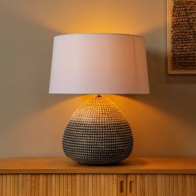 Lucide Maduka - lampe à poser - Ø 45 x 61 cm - brun clair et blanc