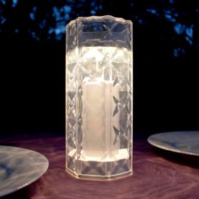 New Garden Jack 20 Lux - lampe de table rechargeable - Ø9,4 x 20 cm - 1W LED inclus - IP54 - transparent