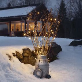 Konstsmide Guirlandes de Noël - Jeu de lumières Micro LED sur piles - 2.40m -20 pièces - IP44 - noir