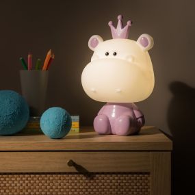 Zuma Line Animals Hippo - lampe de table - 19 x 32 cm - 3W LED dimmable inclus - violet