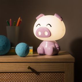 Zuma Line Animals Piglet - lampe de table - 19,5 x 25,5 cm - 3W dimmable LED inclus - voilet