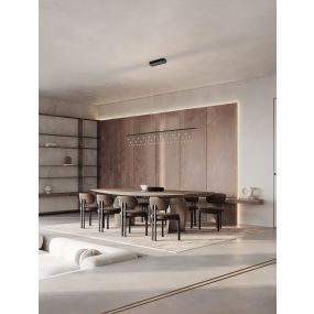 Nova Luce Stellar - lampe suspendue - 120 x 150 x 8 cm - 17W dimmable LED inclus - noir sablé