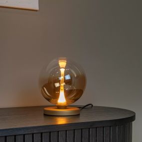 Lucide Gisela - lampe à poser - Ø 16 x 17,5 cm - 4W LED inclus - ambre