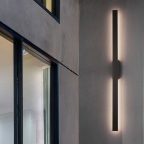 Nova Luce Doul - applique murale extérieure - 5,3 x 121 x 6 cm - 20W LED inclus - IP65 - noir sablé