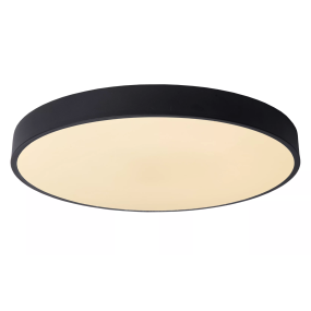 Lucide Unar - plafonnier - Ø 50 x 5 cm - 36W LED dimmable inclus - 3 niveaux de dimmer - noir