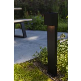 Lutec Gemini XF - lampe de jardin - 9,2 x 11 x 65 cm - 7,4W LED inclus - IP54 - noir - blanc chaud