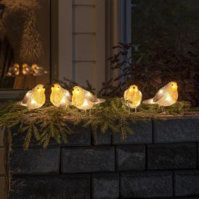 Konstsmide Lumières de Noël - 5 oiseaux décoratifs - 11 x 7 x 400 cm - IP44 - multicolores