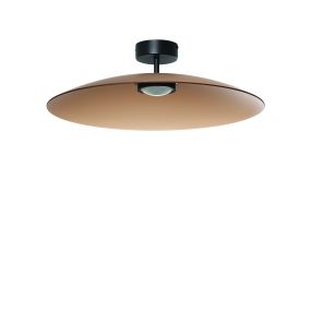 Nova Luce Polifemo - plafonnier - Ø 60 x 18,5 cm - 17W LED inclus - verre moka et noir sablé