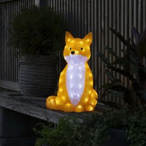 Konstsmide Lumières de Noël - renard - 25,5 x 24 x 40 cm - IP44 - orange et blanc