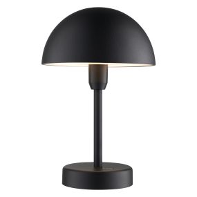 Nordlux Ellen To-Go - lampe de table extérieure sans fil avec station de charge - Ø 16 x 25 cm - 3 niveaux de gradation - 2,8W LED inclus - IP44 - noir