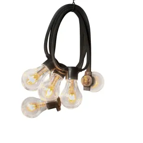 Konstsmide - set de lumières décoratives pour fêtes avec fonction dimmer et LED remplaçables - 4,5m de long avec 10m de cordon - 10 ampoules LED incluses - 6,2W - IP44 - noir