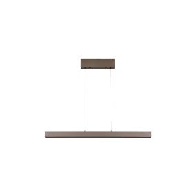 Searchlight Linéaire LED - suspension - 95-150 x 18 x 150 cm - LED 39W dimmable incluse - brun café