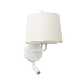 Faro Montreal - applique murale avec interrupteur - 21,5 x 19 x 39 cm - 3W LED inclus - blanc mat