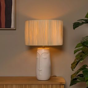 Lucide Viso - lampe à poser - Ø 36 x 56 cm - beige et blanc