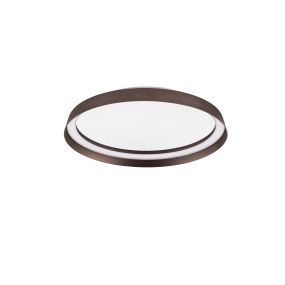Nova Luce Ormi - plafonnier - Ø 45 x 7 cm - 38W dimmable LED inclus - brun café brossé