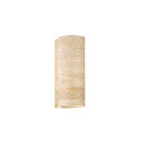 Nova Luce Balma - applique murale extérieure - Ø 11,3 x 29 cm - 23W LED inclus - IP65 - Marbre Travertin