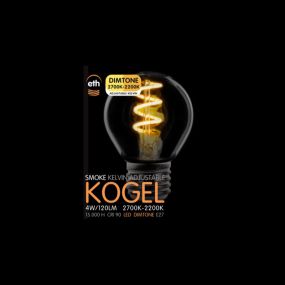 ETH LED Spiral Bullet - E27 - dimtone - 4W - 2700K à 2200K - fumé