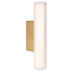 Maxlight Fayette - applique murale en saillie - 12 x 6 x 31 cm - 6W LED inclus - IP44 - or